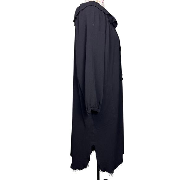 Raquel Allegra Harlequin Dress Black size 3 US Large Midi Long Sleeve Ruffle - Picture 7 of 12